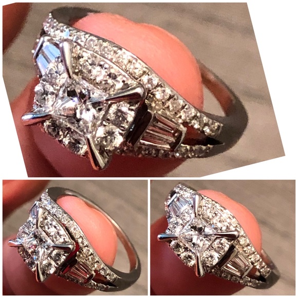 Jewelry - 14K White Gold Princess CutDiamond Engagement Ring